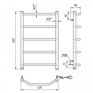 Полотенцесушитель Трапеция HP-I 65x43