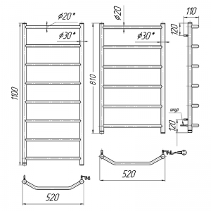 Полотенцесушитель Трапеция HP-I 109x53