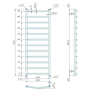 Рушникосушка Inox Класік 117х43/40