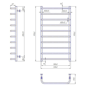 Рушникосушка Inox Стандарт 97x53/50