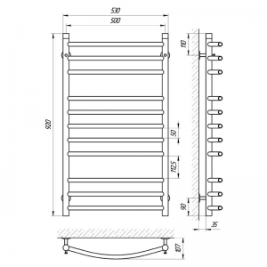 Полотенцесушитель Классик П11 50x90