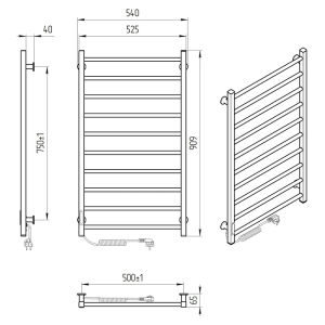 Полотенцесушитель Альфа ЧК10 50x90