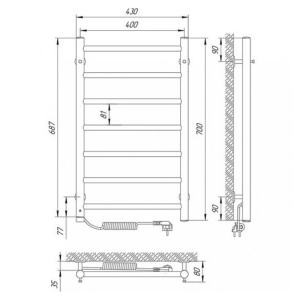 Полотенцесушитель Альфа П7 40x70