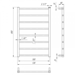 Полотенцесушитель Токио 80x53