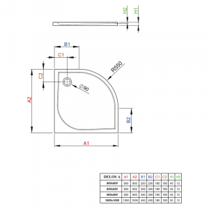 Поддон Delos A 100x100