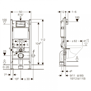 Інсталяційна система Duofix + Delta 50