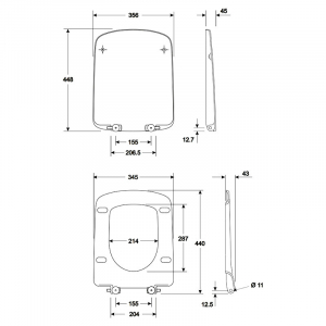 Інсталяція Duofix 3-in-1 458.126.00.1 + чаша унітаза Nova Pro Rimfree M33123000