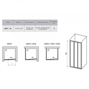 Душові двері Supernova ASDP3-130