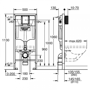 Инсталляционная система Rapid SL 38528001 + чаша унитаза Bau 39427000