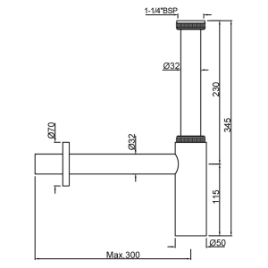 Сифон для раковины 30x19, белый