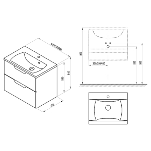 Шафка для раковини SD Classic II 60