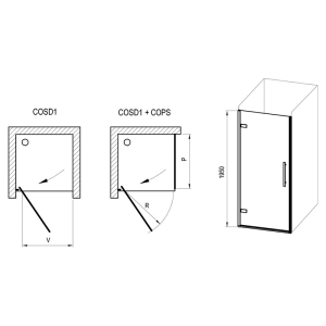 Душові двері COSD 1-90 Transparent+хром