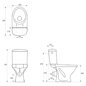 Унитаз Eko 2 Simple On с сиденьем