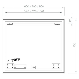 Дзеркало Oblong 80x70