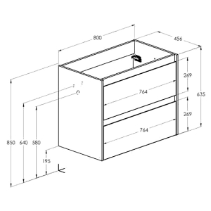 Шафка Claudia для раковини 80