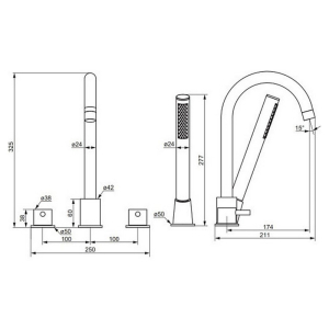 Смеситель Scandinavian Pure с душевым комплектом