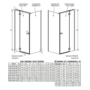 Душова штора Garda KDJ 90x90 R