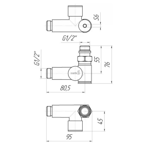 Кран кутовий під ТЕН