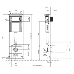 Інсталяційна система System 40 Mech + чаша унітаза Cersania SimpleOn з сидінням + кнопка Enter II
