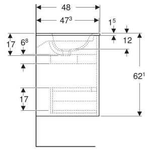Тумба і раковина Selnova Square 80 Slim Rim