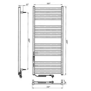 Полотенцесушитель Майнц ЧКЧ 50x120