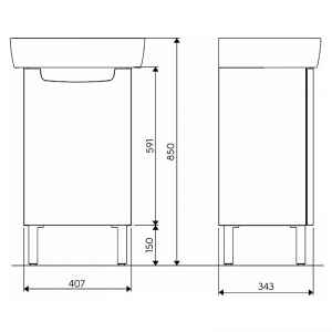 Шкафчик Rekord 40 и мебельная раковина Rekord 50