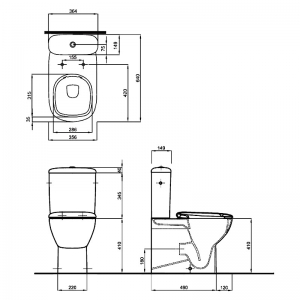 Унітаз Style Rimfree 3/6 нижнє підведення