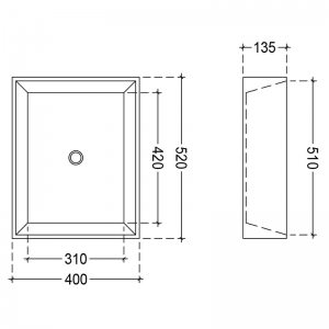 Раковина JDS 51 накладна прямокутна