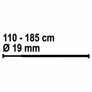 Карниз для шторок 110-185, тонкий, хром