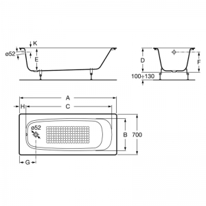 Чугунная ванна Continental 150