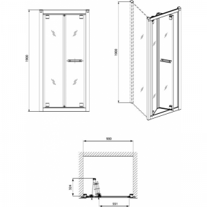 Двері душові Geo 6 90 bifold