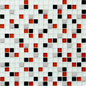 Мозаика Бело-красно-черная Платина 458