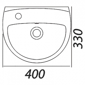 Мини-раковина Accent 40 отверстие слева