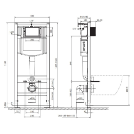 Інсталяційна система Aqua 50 Pneu QF+чаша унітаза Crea Clean On з сидінням Slim
