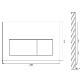 Инсталляция System 50 Mech K97-526 + чаша унитаза A29 Savio (Moduo) Clean On с сиденьем Slim Wrap K701-262 + кнопка Presto II K97-519