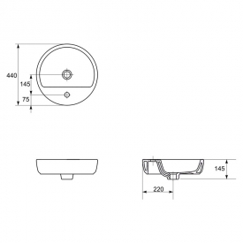 Раковина Caspia Ring 44 накладна