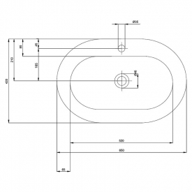 Раковина Cocktail 65 накладна овальна