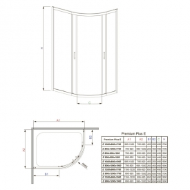 Душова кабіна Premium Plus E 80x100