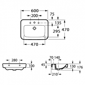 Раковина Dama Senso Square 60