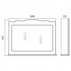 Зеркало Classic 100, белое