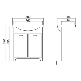 Тумба Класик 80 і раковина Нью Класик 80