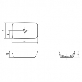 Раковина Uni 50 R Slim накладная