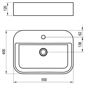 Раковина Ceramic 55 R Slim Shelf