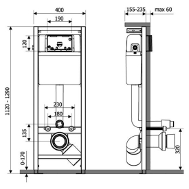 Инсталляционный модуль Smart Eco GPX2240105+чаша унитаза WC Uni Optima RimOff X01682 с сиденьем Optima X01683