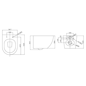 Чаша унітаза WC Concept Oval RimOff з сидінням Slim