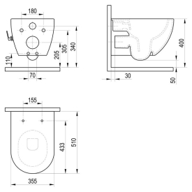 Чаша унитаза Uni Chrome