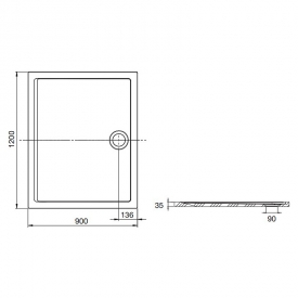 Піддон Aeron 120x90 білий