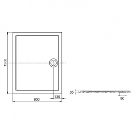 Піддон Aeron 120x80 білий