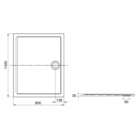 Піддон Aeron 140x80 білий