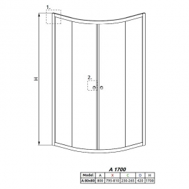 Душова штора Classic A 80x80